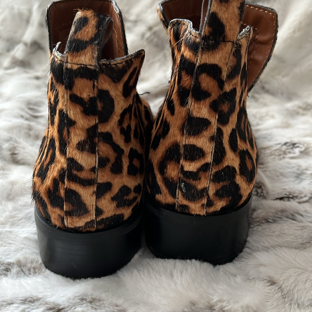 Franco Sarto Leopard Leather ankle Boots - Picture 10 of 12